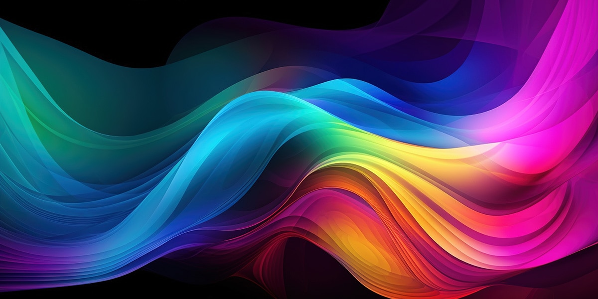 LGBT flag wallpaper. Waves of the color of the rainbow. Abstract background generative ai