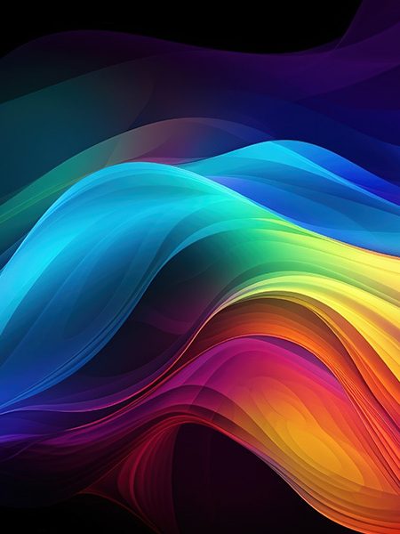 LGBT flag wallpaper. Waves of the color of the rainbow. Abstract background generative ai